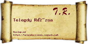 Telegdy Rózsa névjegykártya